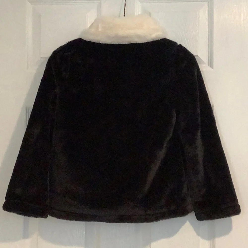 MATILDA JANE Girls Dressy Fancy Formal Black/White Faux Fur Fall Jacket Coat 8